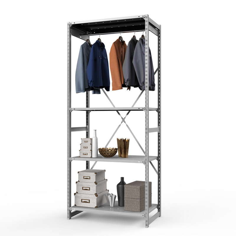 Стеллаж металлический для одежды ТСУ Универсал, 2500х1000х500 мм. полки: метал. перф. 4 шт.