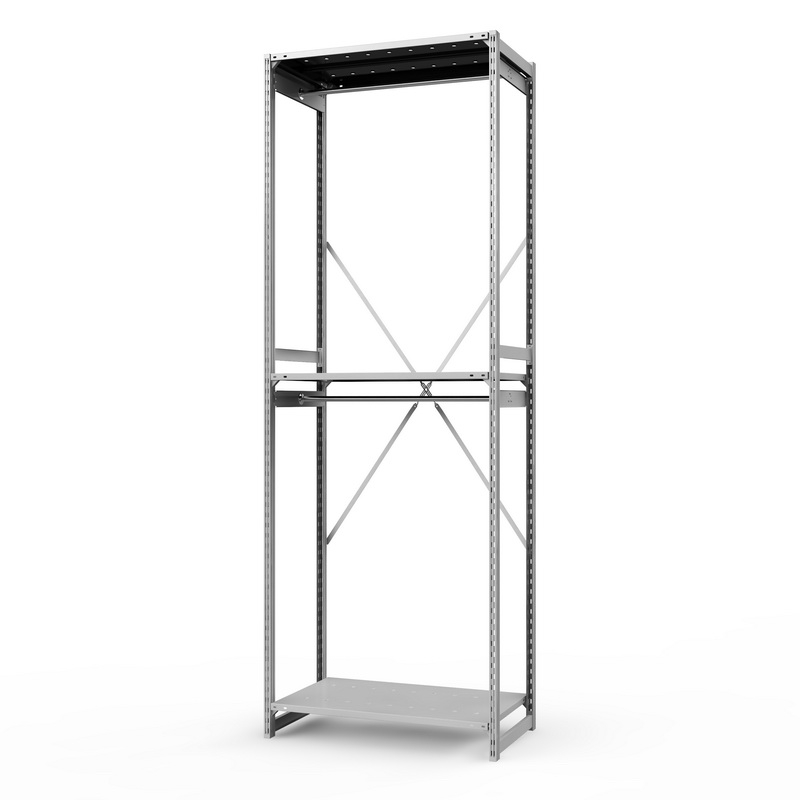 Стеллаж металлический для одежды ТСУ Универсал, 3000х1000х600 мм. полки: метал. перф. 3 шт.
