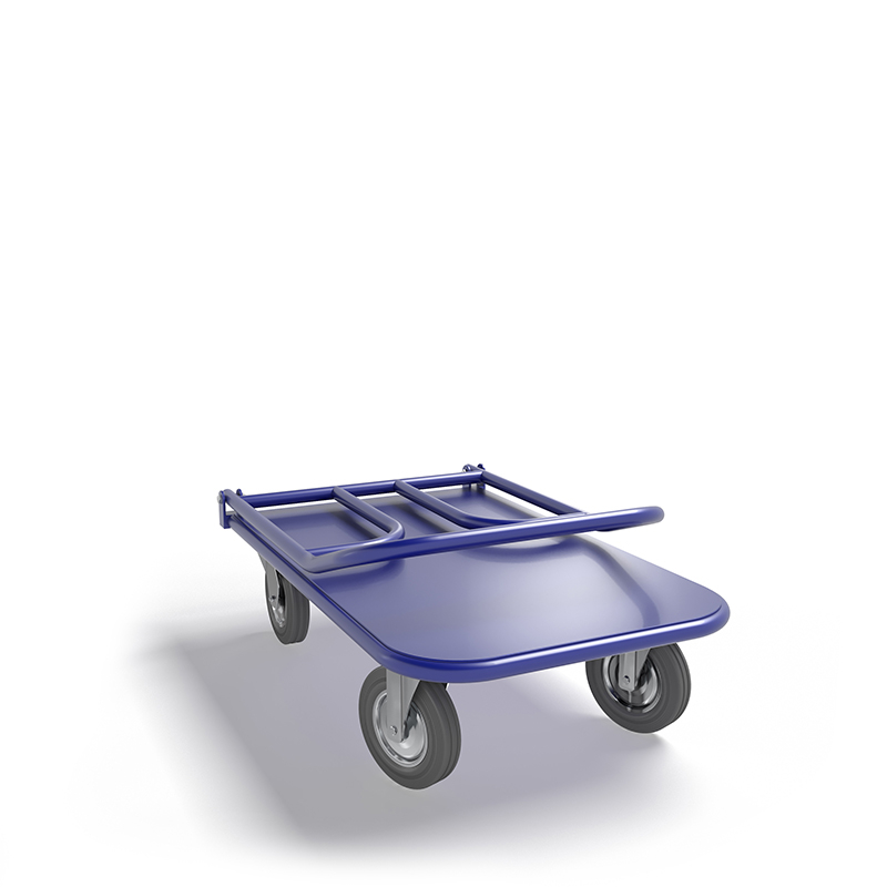 Платформенная тележка ТПСР 2 М (г/п 400 кг, 900x600 мм, колеса серая резина 160 мм, складная ручка)