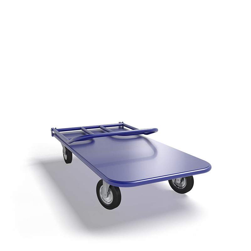 Платформенная тележка ТПСР 2 М (г/п 500 кг, 900x600 мм, колеса черная резина 200 мм, складная ручка)