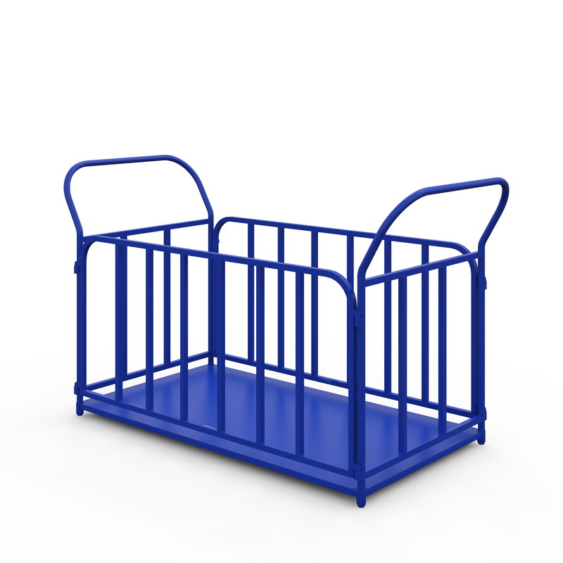 Тележка платформенная с трубчатыми бортами ТБ 5 (г/п 550 кг, 1200x700 мм, колеса серая резина 200 мм)