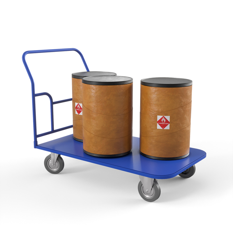 Тележка платформенная ТПТ (г/п 300 кг, 1200x600 мм, колеса серая резина 125 мм)