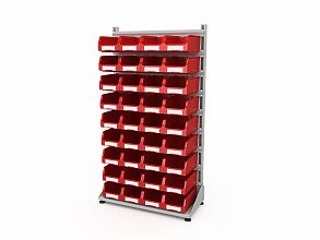 Стеллаж для пластиковых лотков SORTEX односторонний 1800x1000x450.03