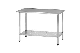Стол производственный СПРп - 800x800x860 Profi Inox (полка перфорация)