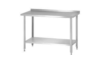 Стол производственный СПРн - 1000x700x860 Norma Zn, борт (полка сплошная, ножка угловая)