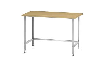Стол кондитерский СПРн - 1200x600x860 Norma Inox, бук/40 (полка-обвязка разборная, ножка угловая)