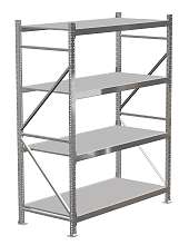 Стеллаж MS Pro 2500х1800х800, 4 яруса, оц.