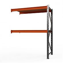 Секция приставная стеллажа металлического Оптима, 2000x2500x785 мм. Ярусы: 2 шт. фанера