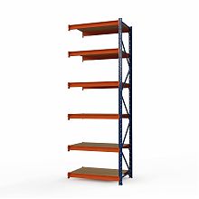 Секция приставная стеллажа металлического Оптима, 3500x2500x785 мм. Ярусы: 6 шт. метал