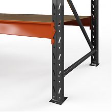 Стеллаж металлический Оптима, 2000x2500x785 мм. Ярусы: 2 шт. фанера