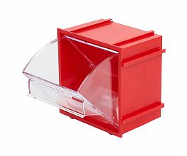 Короб откидной F-70-1А, 70х51х75мм, красный, прозрачный