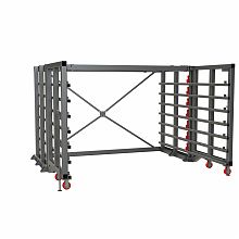 Каркас стеллажа (створки h-2400) с выкатными платформами для металла 1500х3000 мм