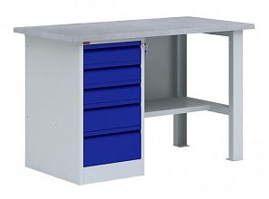 Верстак однотумбовый (драйвер) - ВП 3/1.2 (Синий)