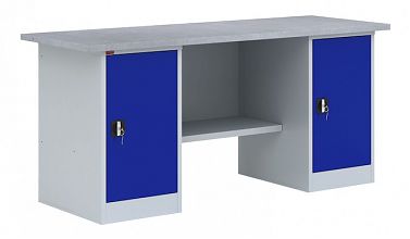 Верстак двухтумбовый (с двумя тумбами) - ВП 5/1.6 (Синий)