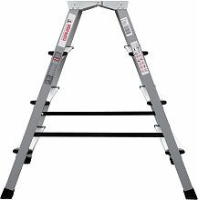 Стремянка двухсторонняя стальная с алюминиевыми ступенями и площадкой 350х260 мм NV2140.3