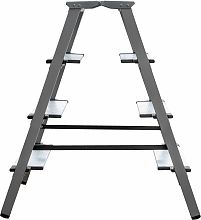 Стремянка двухсторонняя стальная с алюминиевыми ступенями 130 мм и площадкой 350х260 мм NV1147.4