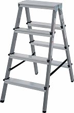 Стремянка двухсторонняя стальная с алюминиевыми ступенями NV1140.4