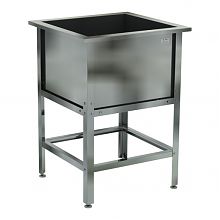 Ванна моечная двухсекционная сварная ВМС 1300x700x860 (полка с отверствием под смеситель)