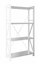 Стеллаж MS U 200x120x80/4 (Нагрузка на полку 300, сплошная) ДС