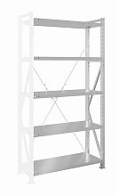 Стеллаж MS U 250x120x50/5 (Нагрузка на полку 180, сплошная) ДС