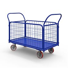 Тележка платформенная с сетчатыми бортами ТС 1 (500х800) г/п 600 кг.150 чугун/полиуретан