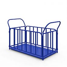 Тележка платформенная с трубчатыми бортами ТБ 5 (г/п 300 кг, 1200x700 мм, колеса черная резина 125 мм)